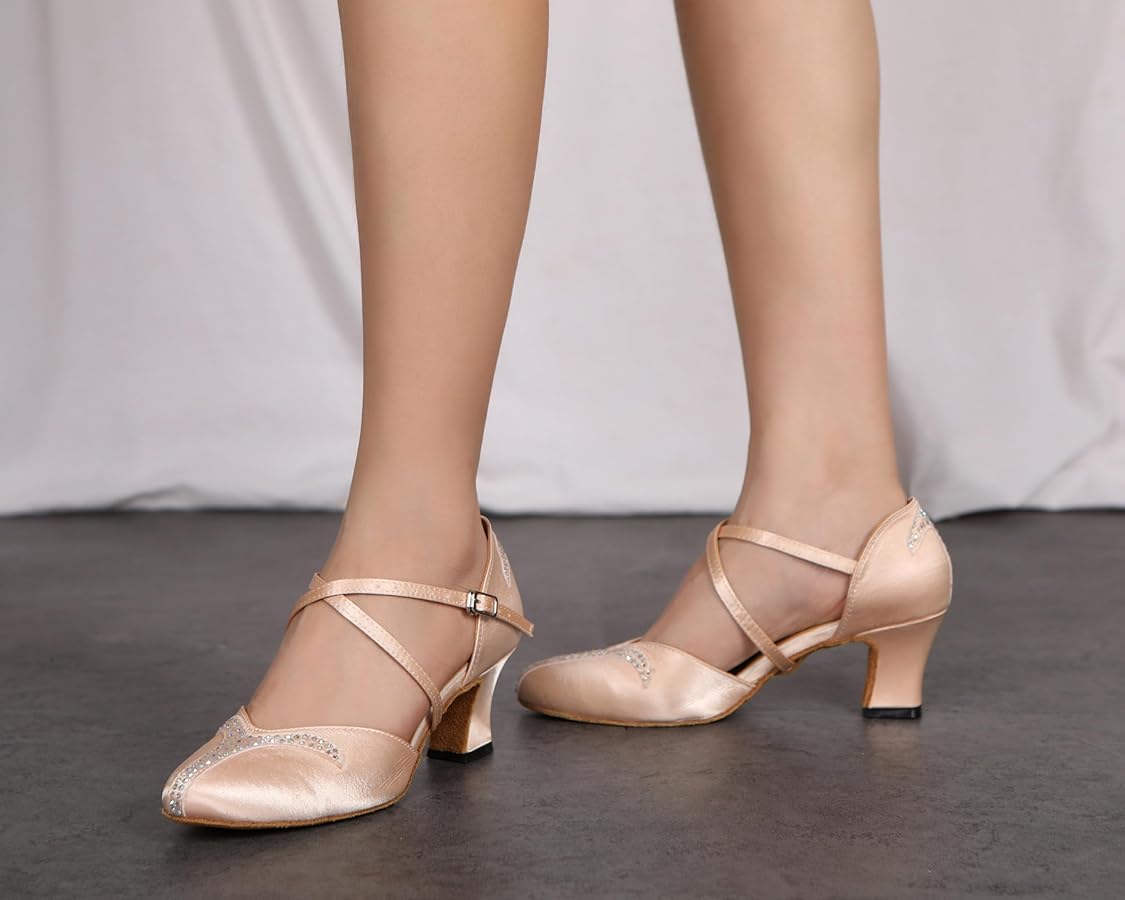 Amazon.com | YCALCP Women Ballroom Dance Shoes Closed Toe